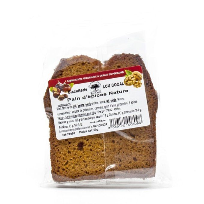 Pain d'épices Nature 2 tranches
